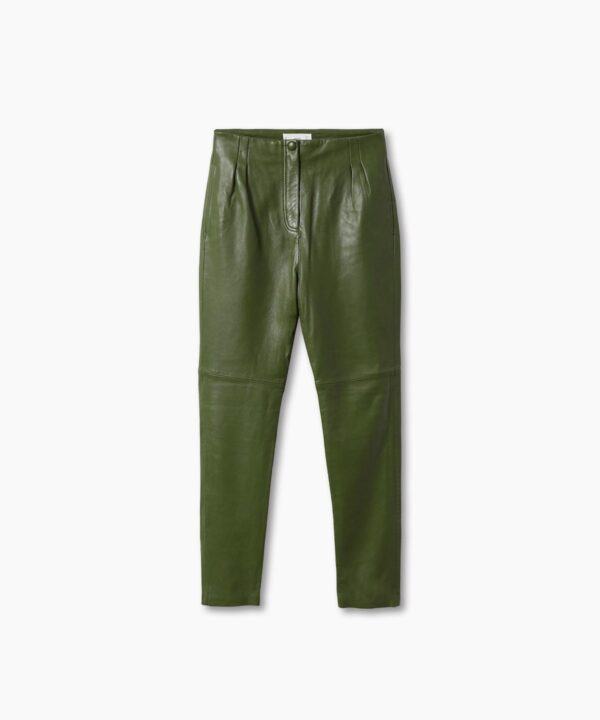 Leather crop trousers